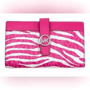 $258 RETAIL Michael Kors Fuchsia*PINK*Zebra Print Card Holder